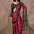 Red color ajrakh print satin georgette saree