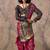 Red color ajrakh print with bandhej pattern satin georgette saree