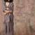 Grey color ajrakh print with bandhej pattern satin georgette saree