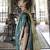 Green zari woven work silk blend  indian traditional wear saree