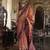 Rust exclusive tussar silk  with elegant weaving work traditonal saree
