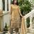 Cream ho organza floral printed straight kurta with pant & printed dupatta