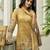 Cream ho organza floral printed straight kurta with pant & printed dupatta