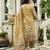 Cream ho organza floral printed straight kurta with pant & printed dupatta