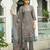 Grey ho organza floral printed straight kurta with pant & printed dupatta