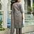 Grey ho organza floral printed straight kurta with pant & printed dupatta