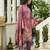 Mauve pink ho organza floral printed straight kurta with pant & printed dupatta