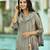 Sea green ho organza floral printed straight kurta with pant & printed dupatta