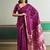 Purple handloom weaving silk blend festival wear saree
