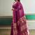 Purple handloom weaving silk blend festival wear saree