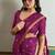 Purple handloom weaving silk blend festival wear saree