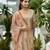 Peach ho organza floral printed straight kurta with pant & printed dupatta