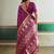Purple handloom weaving silk blend festival wear saree