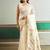 Off white handloom weaving silk blend festival wear saree