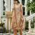 Peach ho organza floral printed straight kurta with pant & printed dupatta