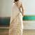 Off white handloom weaving silk blend festival wear saree