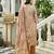 Peach ho organza floral printed straight kurta with pant & printed dupatta