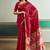 Maroon handloom weaving silk blend festival wear saree