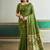 Green handloom weaving silk blend festival wear saree