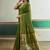 Green handloom weaving silk blend festival wear saree