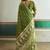 Green handloom weaving silk blend festival wear saree