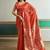 Dark peach handloom weaving silk blend  festival wear saree