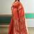 Dark peach handloom weaving silk blend  festival wear saree
