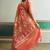 Dark peach handloom weaving silk blend  festival wear saree