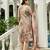 Pink ho organza floral printed straight kurta with pant & printed dupatta