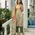 Beige ho organza floral printed straight kurta with pant & printed dupatta