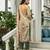 Beige ho organza floral printed straight kurta with pant & printed dupatta