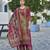Multicolor chinon chiffon abstract printed straight kurta with palazzo & printed dupatta