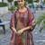 Multicolor chinon chiffon abstract printed straight kurta with palazzo & printed dupatta