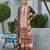 Peach chinon chiffon abstract printed straight kurta with palazzo & printed dupatta