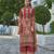 Maroon chinon chiffon abstract printed straight kurta with palazzo & printed dupatta