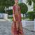 Maroon chinon chiffon abstract printed straight kurta with palazzo & printed dupatta