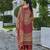 Maroon chinon chiffon abstract printed straight kurta with palazzo & printed dupatta