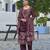 Purple chinon chiffon abstract printed straight kurta with palazzo & printed dupatta