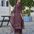 Purple chinon chiffon abstract printed straight kurta with palazzo & printed dupatta