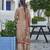 Peach chinon chiffon abstract printed straight kurta with palazzo & printed dupatta