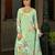 Light green chinon chiffon floral printed straight kurta with comfort fitting pant & printed dupatta