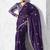 Purple fancy fabric embroidered contemporary saree