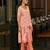 Peach chinon chiffon floral printed straight kurta with comfort fitting pant & printed dupatta