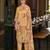 Light orange chinon chiffon floral printed straight kurta with comfort fitting pant & printed dupatta