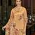 Light orange chinon chiffon floral printed straight kurta with comfort fitting pant & printed dupatta