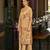 Light orange chinon chiffon floral printed straight kurta with comfort fitting pant & printed dupatta