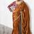 Rust fancy fabric embroidered contemporary saree