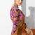 Rust fancy fabric embroidered contemporary saree