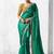 Teal fancy fabric embroidered contemporary saree