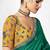 Teal fancy fabric embroidered contemporary saree